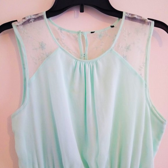 Aqua Lace Cocktail Dress - Picture 3 of 4